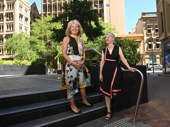 Nikki Govan, the new chairwoman of the Adelaide Economic Development Agency, along with Lord Mayor Sandy Verschoor. Picture: Keryn Stevens