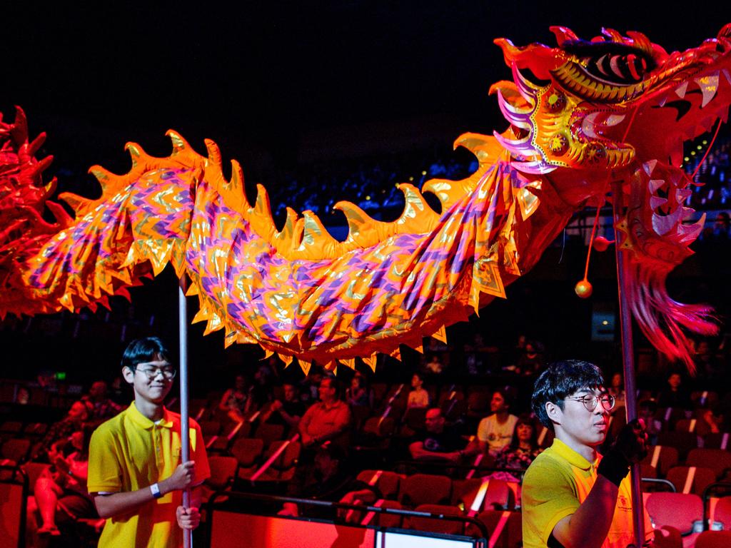 The parade was held inside the AEC. Picture: Morgan Sette / The Advertiser