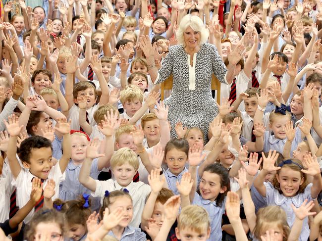 Queen Camilla proved a hit at a London school. Picture: Getty Images