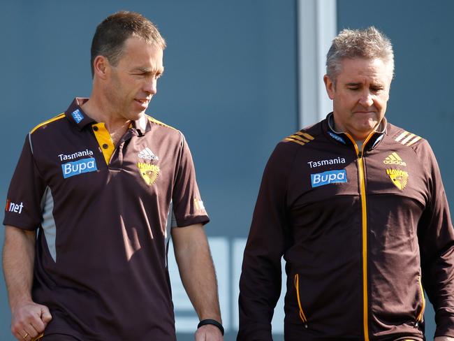 Alastair Clarkson and Chris Fagan during their time together at Hawthorn.