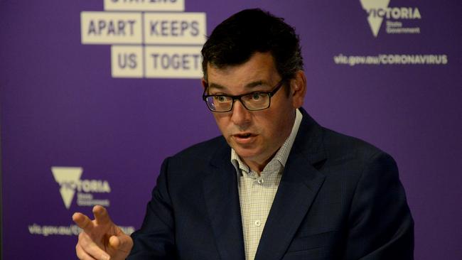 ‘If I can be so bold’: Premier Daniel Andrews has hit back at the prime minister over comments he made on Victoria’s roadmap to recovery plan. Picture: NCA NewsWire / Andrew Henshaw