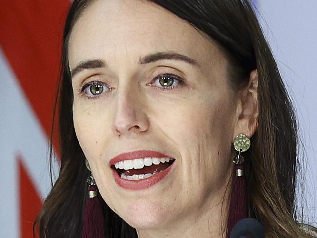 WELLINGTON, NEW ZEALAND - APRIL 06: Prime Minister Jacinda Ardern speaks to media during a press conference at Parliament on April 06, 2021 in Wellington, New Zealand. Prime Minister Jacinda Ardern announced that quarantine-free travel between New Zealand and Australia will start on Monday 19 April. The travel bubble will aid economic recovery by safely opening up international travel between the two countries while continuing to pursue a COVID-19 elimination strategy. (Photo by Hagen Hopkins/Getty Images)