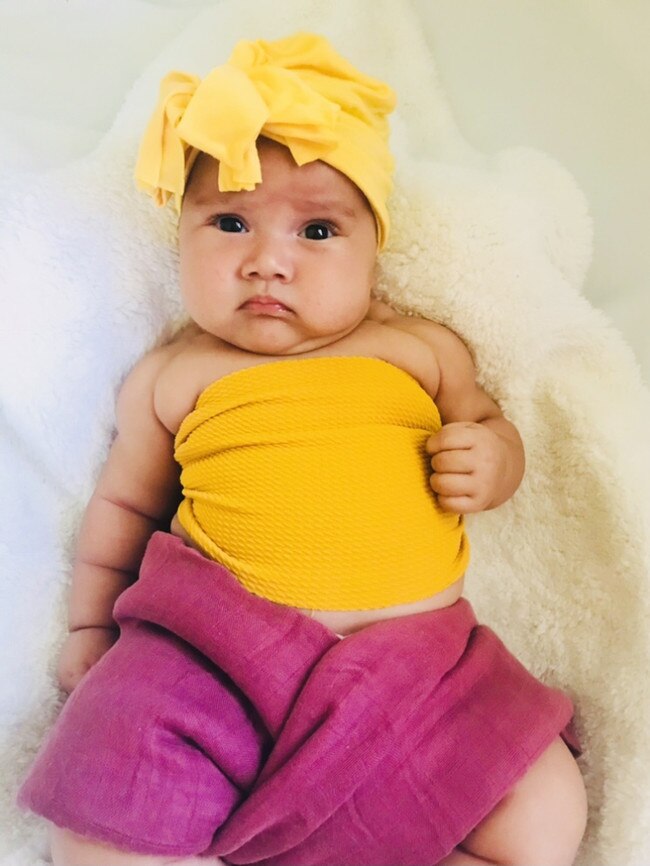 Mum Temeka Kingi wasn’t surprised her almost four-month-old daughter, baby Huia-Joyce Monck, of Woodroffe, captured readers’ hearts in our semi-finals vote.“She has a cheeky grin when she first wakes up, and a big simile with her dimples,” her mum says.