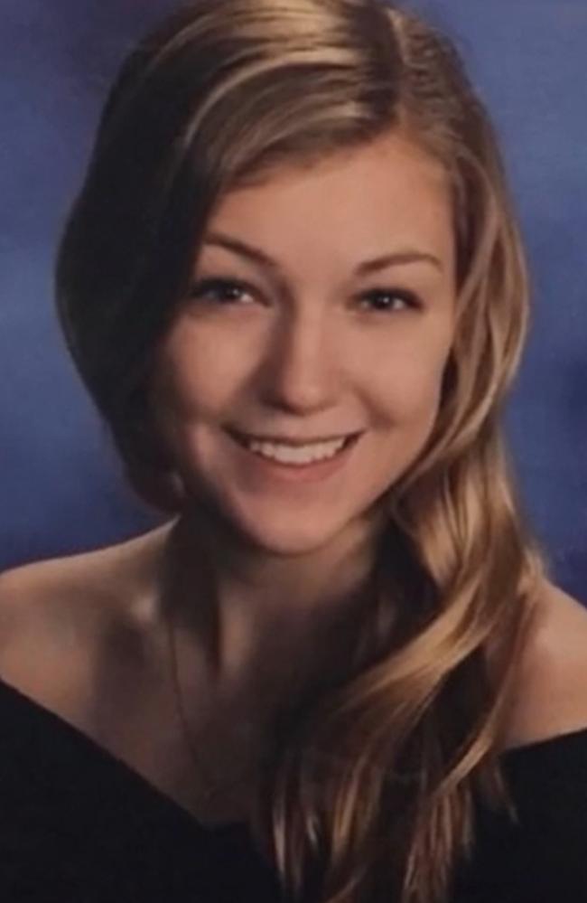 A formal portrait of Gabby Petito as a young woman. Picture: Moloney Funeral Home.