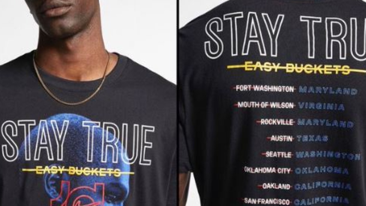 Kevin Durant's Nike shirt triggers conspiracy theory.