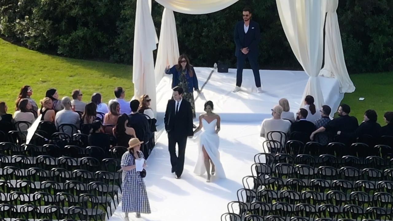 These pics show the couple doing a full wedding ceremony rehearsal before the majority of their guests arrived. Picture: BACKGRID