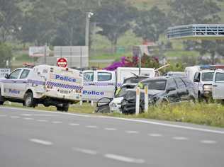 Fatal two-vehicle crash that has occurred on the Warrego Hwy at Niemeyer Rd. Picture: Cordell Richardson