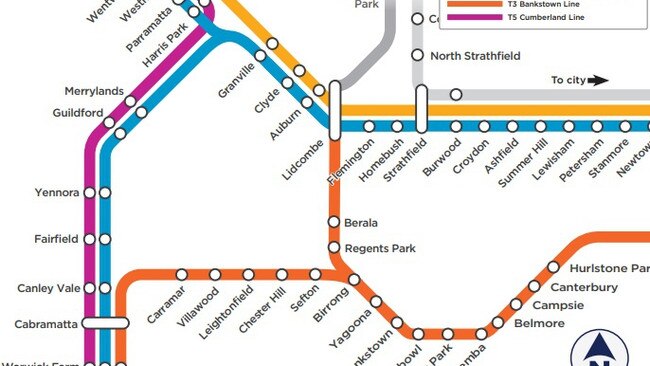 The Sydney Metro Southwest Line: The present state of the southwest network. Picture: Transport for NSW