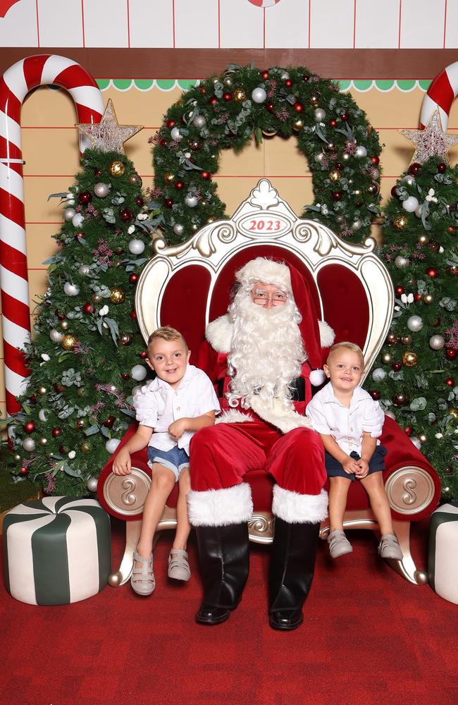 Winslow and Alby Carvolth with Santa: Canelands Central 2023 - Mackay. Sent in by their grandmother, Karen Carvolth.