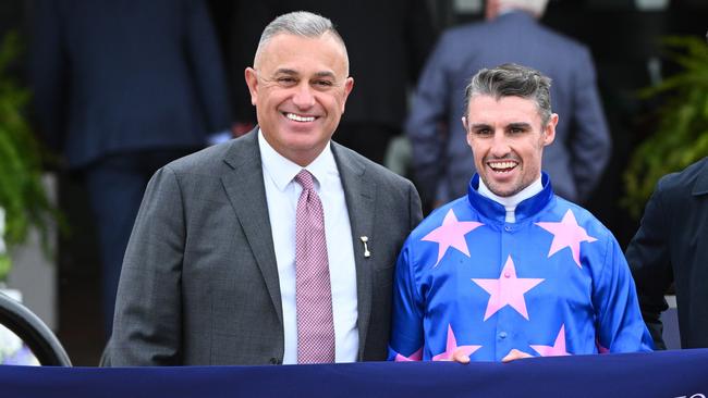 John Kanga (left) is leading a move to spill the Melbourne Racing Club board. Picture: Getty Images