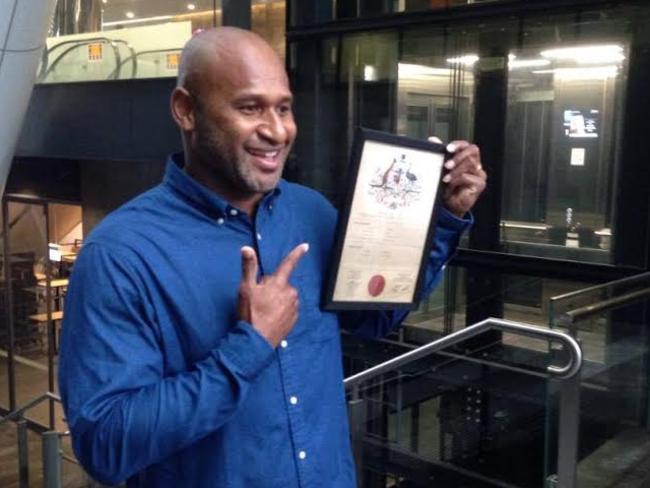 Lote Tuqiri became a Lottoland ambassador and changed his name to Lote Land as part of an April Fool's Day joke. Picture: Supplied