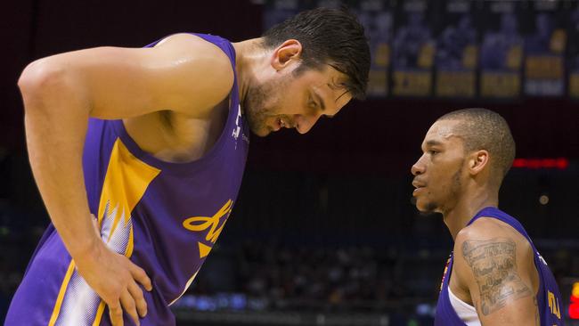 Tension? Jerome Randle (R) has criticised Andrew Bogut’s midgame walk off in the loss to Melbourne United.