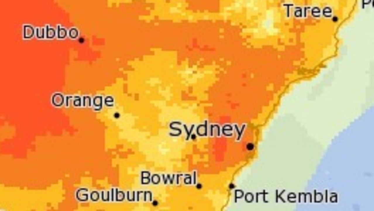 The Sydney suburbs to reach 40C today