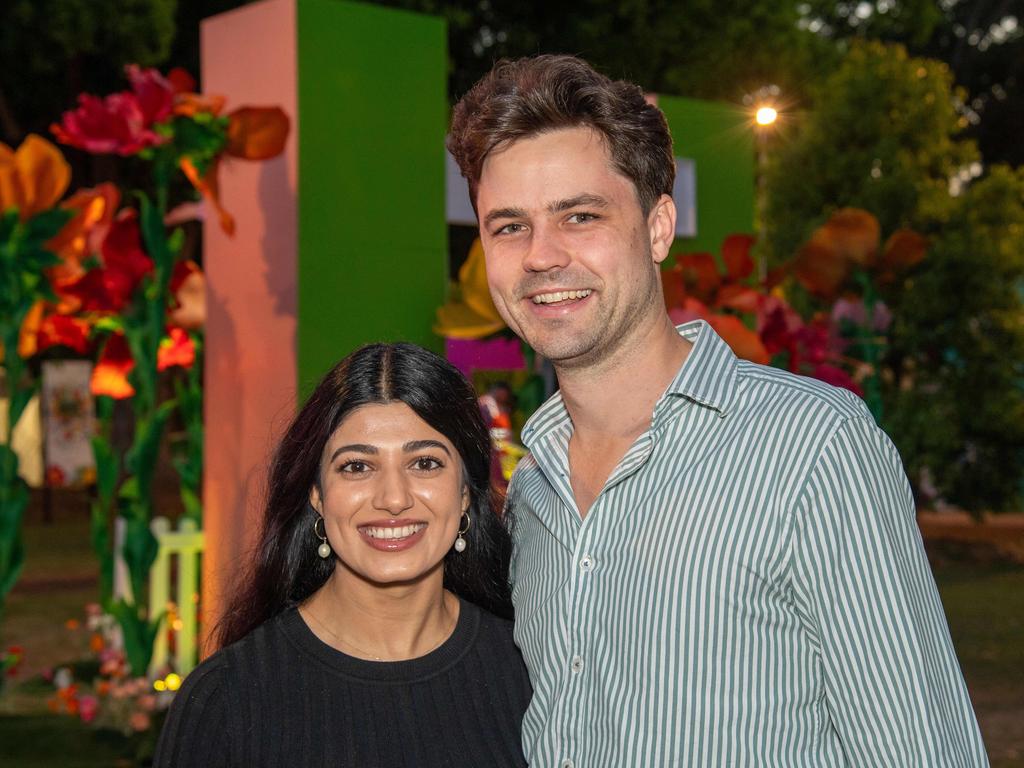 (From left) Kash Singh and Harry Baumann. Toowoomba Carnival of Flowers Festival of Food and Wine. Friday, September 13, 2024. Picture: Nev Madsen