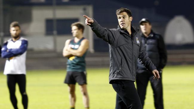 State coach Brett Geappen during a training session earlier this year.