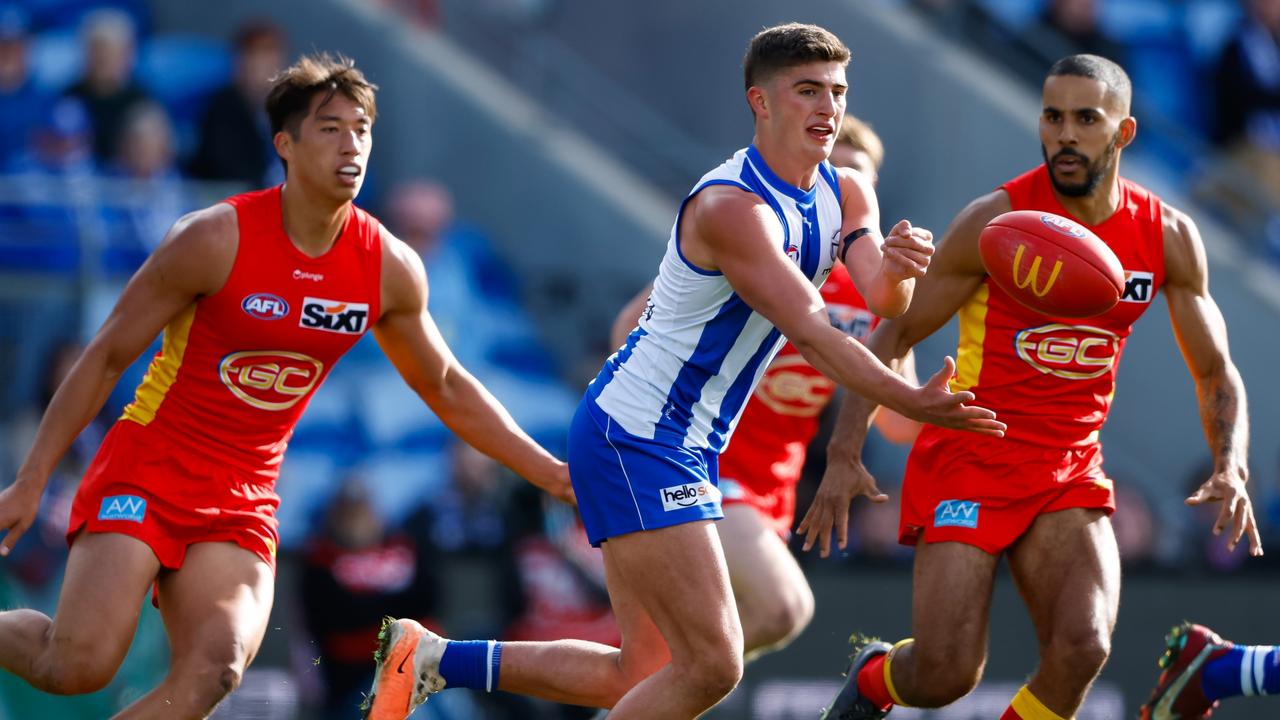 Harry Sheezel had another 29 disposals on Saturday. Picture: Dylan Burns/AFL Photos