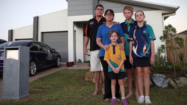 The Maloney family of Deeragun, Townsville are facing bankruptcy, loosing their new home and car after Paul was sacked from his job at Queensland Nickel. Picture: Liam Kidston