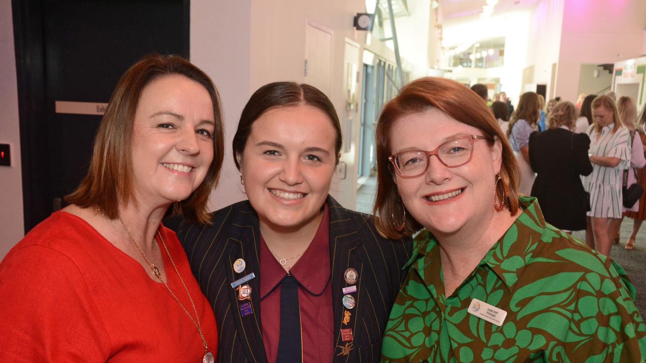 Rachel and Tahlia Zorbas with Jodie Hoff at GC Women in Business Awards at GCCEC, Broadbeach. Pic: Regina King