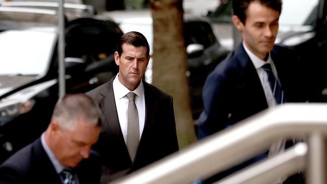 Mr Roberts-Smith arrives at court on Tuesday ahead of Person 19’s evidence. Picture: NCA NewsWire / Dylan Coker