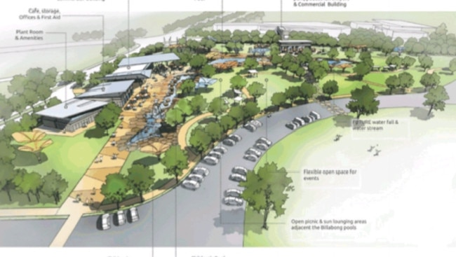 The new Billabong Parklands Precinct planned for Bradbury’s Apex Park.