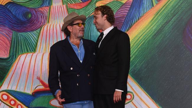Julian Schnabel and his son Olmo Schnabel at the Venice film festival.