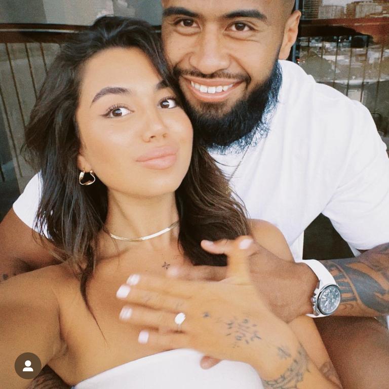 Payne Haas caps off winning weekend with romantic beach proposal to girlfriend Leilani Mohenoa | The Courier Mail