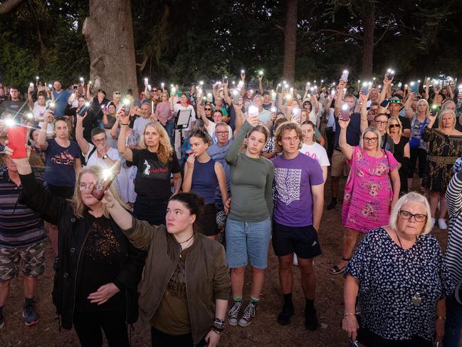 A vigil held at the Eureka Stockade Memorial Park for Samantha. Picture: Mark Stewart