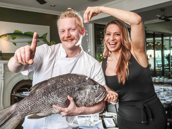 Head chef Jon Nurminen and general manager Hawada Zakout celebrate The Fish House’s People’s Choice win. Picture: Nigel Hallett