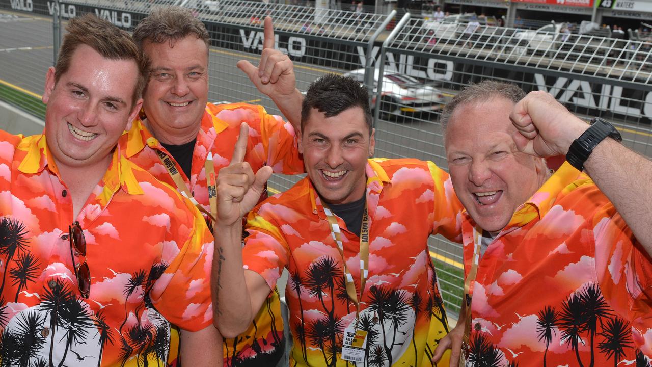 ADELAIDE, AUSTRALIA - November 24, 2023: Seb Hartley, Paul Sandford, Brad Sandford and Darren Rowlands 0468608763 at the Vailo Adelaide 500 Supercar Race. Picture: Brenton Edwards