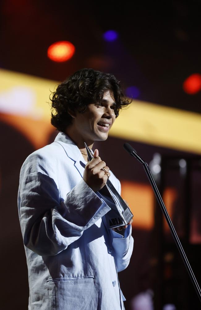 Budjerah wins Best Soul/R&amp;B Release at the 2022 ARIA Awards. Picture: Jonathan Ng