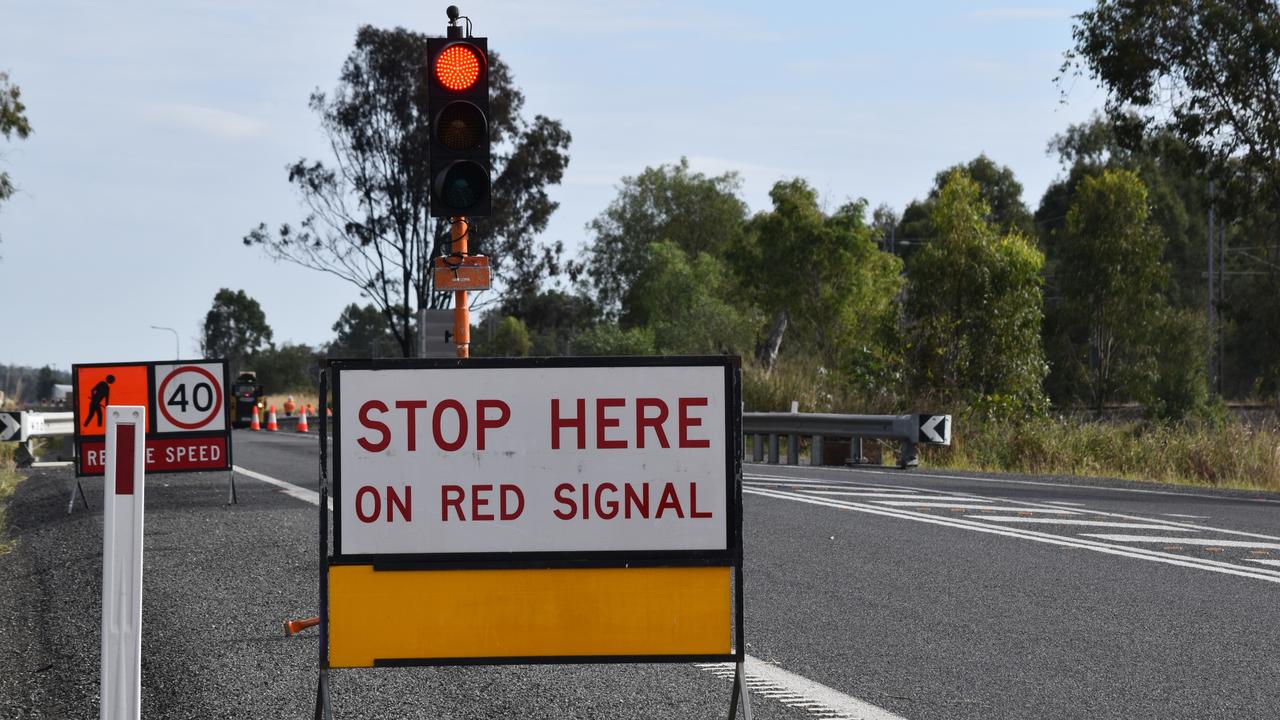 The Bruce Highway reopened to a single lane of traffic on Thursday morning as work continued to clear and repair the road where the crash happened near Bajool. Photo: Geordi Offord