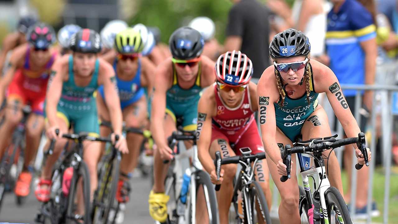 Mooloolaba ITU Triathlon World Cup Elite Women's race. Picture: Patrick Woods