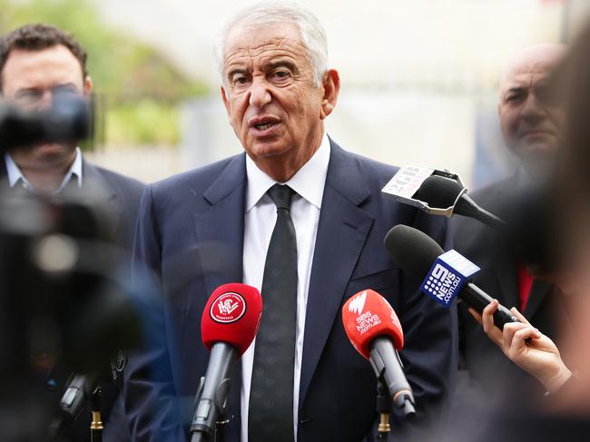 SYDNEY, AUSTRALIA - FEBRUARY 25: Western Sydney Wanderers Chairman Paul Lederer speaks to the media during a Western Sydney Wanderers A-League media opportunity at Bankwest Stadium on February 25, 2019 in Sydney, Australia. (Photo by Matt King/Getty Images)