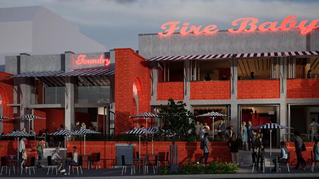 Artist impression of Fire Baby and The Foundry, an under-construction dining venue in Southport.