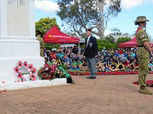 Laying the wreaths at Cooroy's Anzac Day ceremony 2018. Picture: Alan Lander