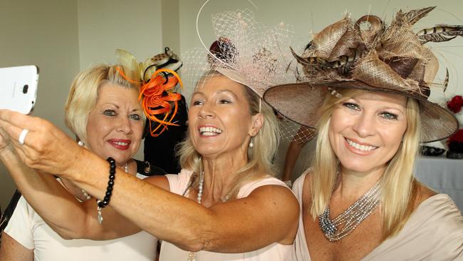 The Sheraton Mirage hosted the Women in Racing luncheon. Taking a selfie, Judy Coote , Cathy Schofield and Karen Alexander.