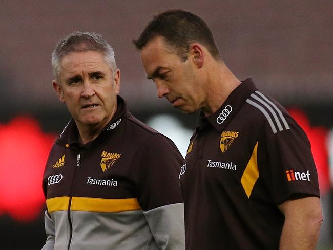 Clarkson and Chris Fagan during their time at Hawthorn. Picture:Wayne Ludbey