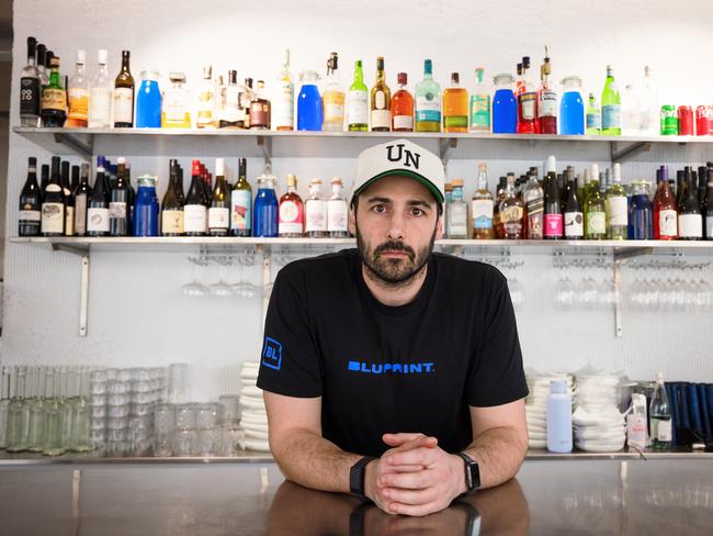 Frankie Marafiote who runs a lovely cafe that just happens to be in the Santos building here in Adelaide, where every Monday for 16 months now Extinction Rebellion (XR) protesters occupy the foyer and hassle Santos staff. Picture Matt Turner.