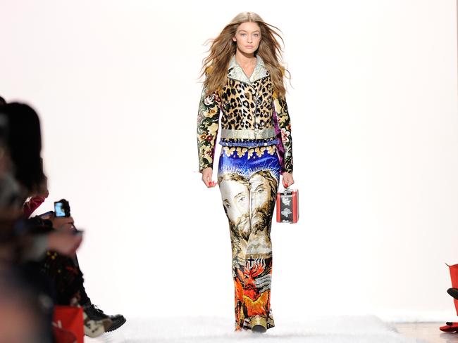 Gigi Hadid walks on the runway with nails by CND for Jeremy Scott Fall/Winter 2017 on February 10, 2017 in New York City. Picture: Getty