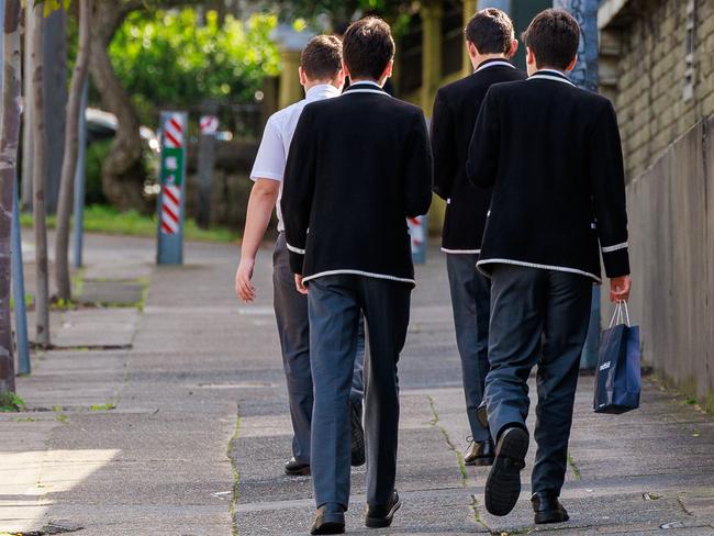 Newington College pupils, in Stanmore, Sydney. Picture: Justin Lloyd.