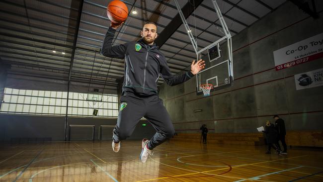 JackJumpers NBL basketball forward Jack McVeigh has arrived in Tasmania. Picture: Richard Jupe