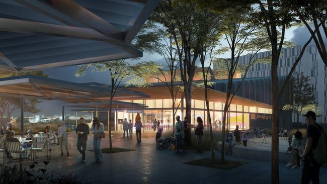 An artist’s impression of the Cross River Rail Boggo Road station precinct.