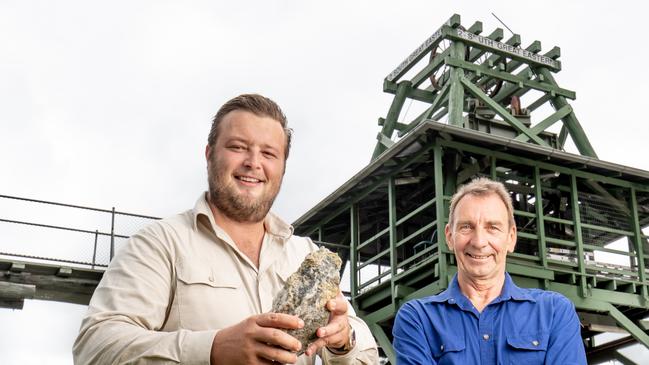 Private resource company Aurum Pacific’s plan to reopen GYmnpie’s historic Goldfields mine is expected to be scrutinsed by the council by no later than September’s meeting. (Pictured - Aurum Pacific’s Scott Dodd and Adrian Thirtle). Pic Luke Marsden