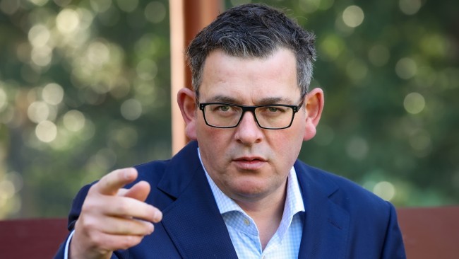 Victorian Premier Daniel Andrews addressing reporters at a press conference this month. Picture NCA NewsWire / Ian Currie