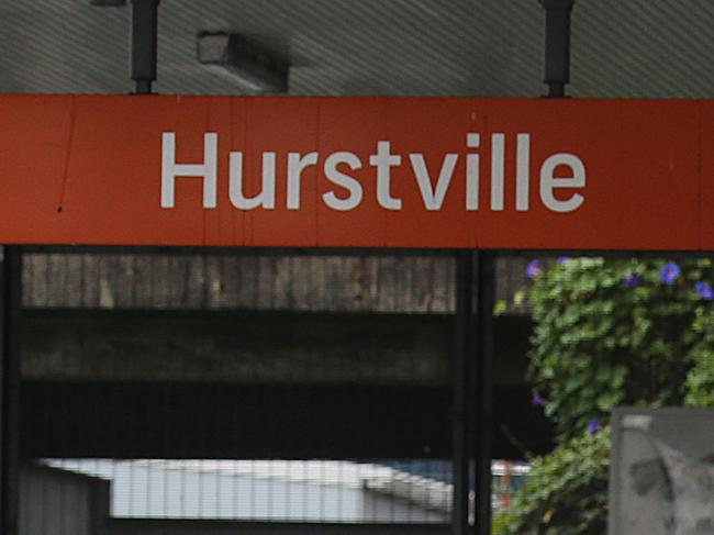 Police and Forensic Services at the scene of a fatal stabbing outside Hurstville Train Station.