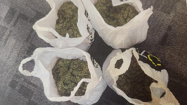 The marijuana found in Bass and Richard’s car during a traffic stop at Ottoway. Picture: Courts SA