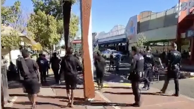 Police have made multiple arrests following a violent brawl in Alice Springs. Picture: Action for Alice