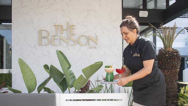 The new-look Benson Hotel has gone from ugly duckling to CBD swan. Picture: Brendan Radke