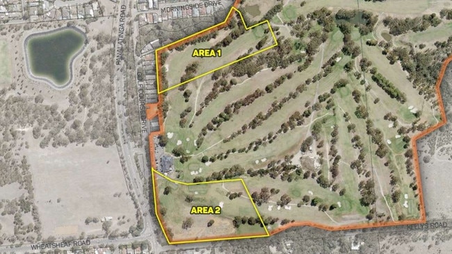 The plan for subdivisions at the Thaxted Park Golf Club in Woodcroft.