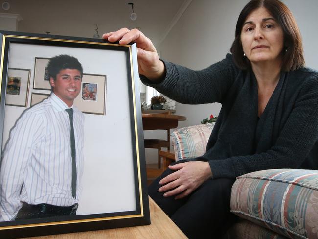 Caterina Politi the mother of one punch victim David Cassai. Dylan Closter the man who killed David has recently been let out on day release to play football. Caterina with a photo of her dead son David.   Picture: David Caird